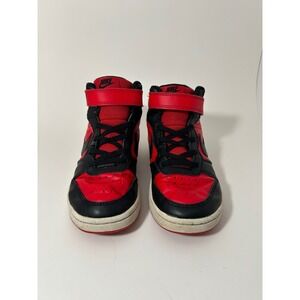 Nike Court Borough Mid 2 Kids Red Black High Top Sneakers CD7783-602 Size 1.5Y